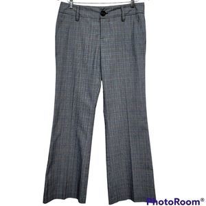 Vintage 90s Y2K Rampage Jrs 7 Grey Plaid Dress Casual Straight‎ Wide Leg Pants